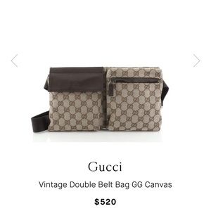 Gucci double belt bag GG canvas